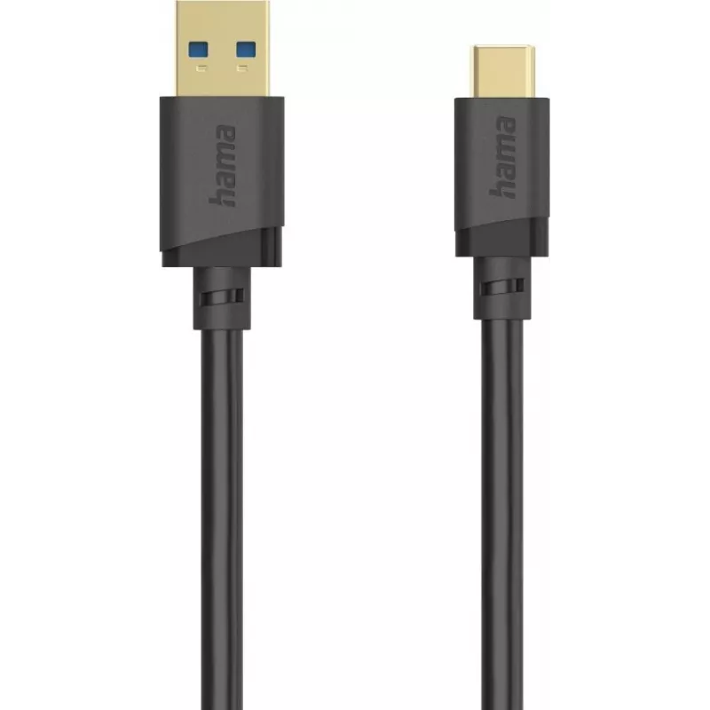Hama USB-C kaabel, USB-A - USB-C, USB 3.2 Gen1, 5 Gbit/s, 0,25 m, must 00202004