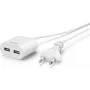 Hama USB toiteadapter 1,9 m kaabliga, 2,4 A, 2x USB-A, valge (00223203)