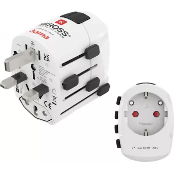 Hama World Travel Pro universaalne reisiadapter, 3-pooluseline, 1500W, valge 00223465