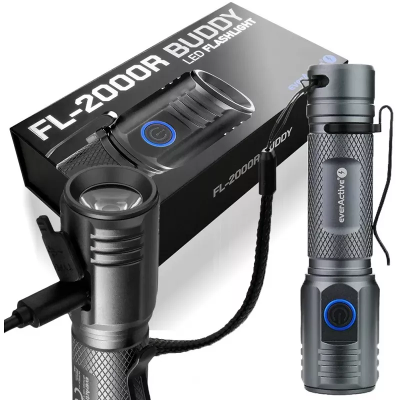 Käeslamp 20W LED everActive FL-2000R Buddy 2000 luumenit IPX4