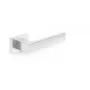 HANDLE DOOR CUBE RT CHROME - poleeritud kroom tsingisulamist kangiga ukselink komplekt kandilise rosetiga, pööratav siseustele, 52x52mm rosett, 130mm kang