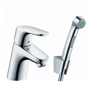 Hansgrohe Focus E2 musta juuksevärvi kraan