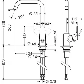 HANSGROHE Focus Köögisegisti 31820000 Kroom