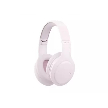 HAV H633BT juhtmevabad kõrvaklapid üle kõrva, Bluetooth 5.3, 30-tunnine aku, kokkupandav disain, sisseehitatud mikrofon, TF-kaardi tugi – roosa