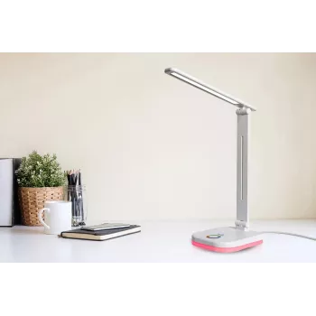 Hawk HWDL001WH LED Lauvalamp Valge, 7W Puutetundlik Dimmer, 3 Värvitemperatuuri, USB Laadimisport
