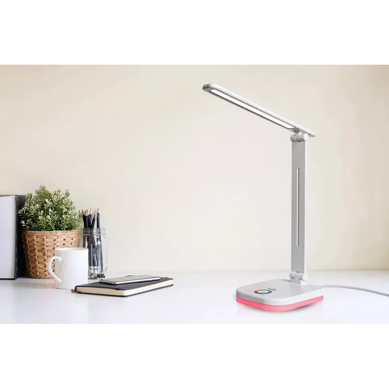 Hawk HWDL001WH LED Lauvalamp Valge, 7W Puutetundlik Dimmer, 3 Värvitemperatuuri, USB Laadimisport