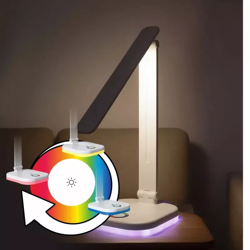 Hawk HWDL001WH LED Lauvalamp Valge, 7W Puutetundlik Dimmer, 3 Värvitemperatuuri, USB Laadimisport