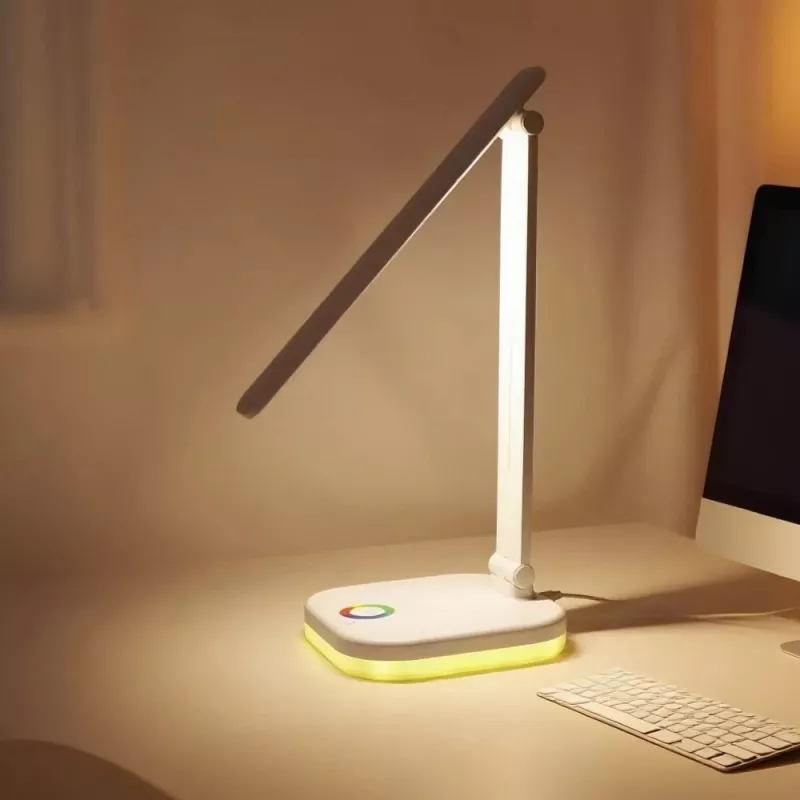 Hawk HWDL001WH LED Lauvalamp Valge, 7W Puutetundlik Dimmer, 3 Värvitemperatuuri, USB Laadimisport