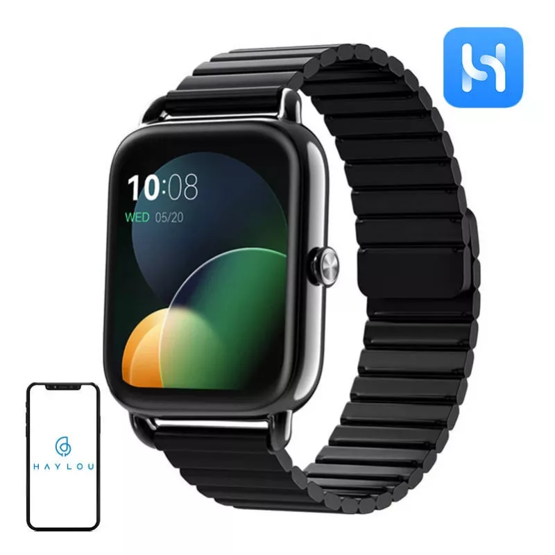 HAYLOU RS4 Plus Smartwatch Black – 1.78 inch AMOLED, IP68, Heart Rate & SpO2, 10-Day Battery