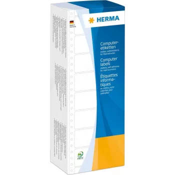 HERMA 8210 arvutisildid - lehvikuga volditud, perfereeritud, püsiva liimiga, mati valge paber, 88,9 x 23 mm, 6000 silti