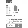 High Peak Dallas Ühekordne Õhkmadrats - Ristkülikukujuline - Välitingimustesse - Integreeritud Jalapumbaga - Sinine/Hall