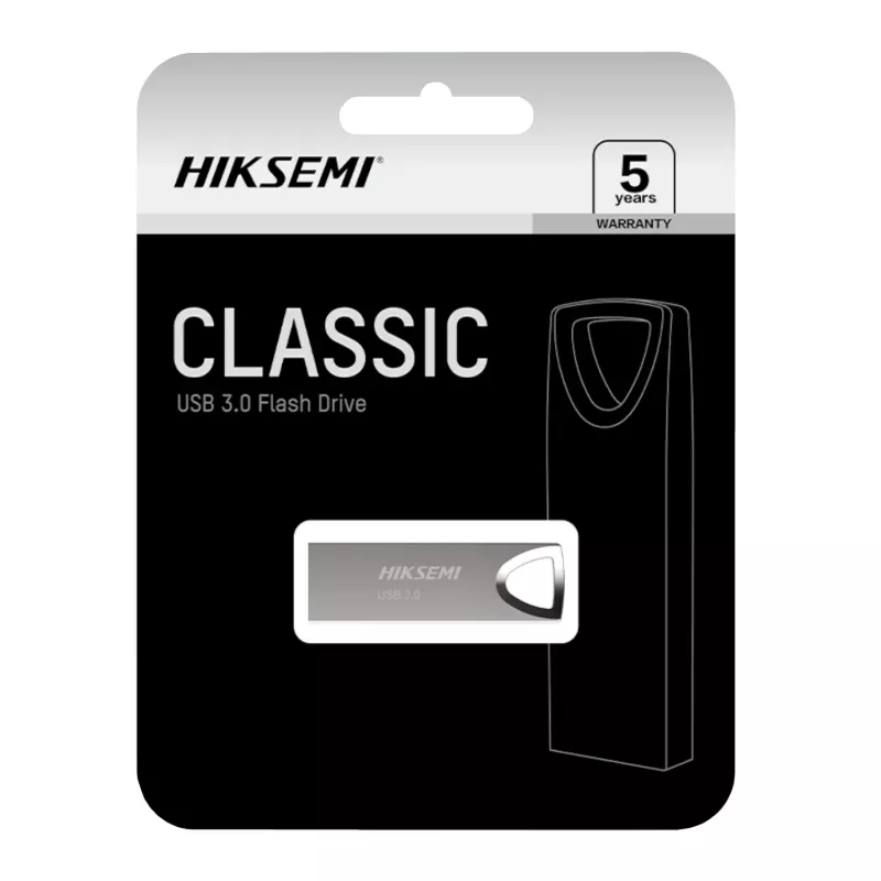 HIKSEMI Classic 64GB USB 3.0 mälupulk, tsinksulamist, kaaneta libiseva mehhanismiga, hõbedane