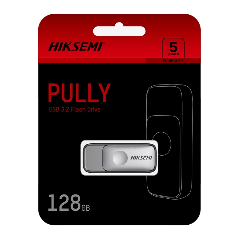 HIKSEMI Pully 128GB USB 3.2 Gen 1 mälupulk, sissetõmmatava otsikuta, must