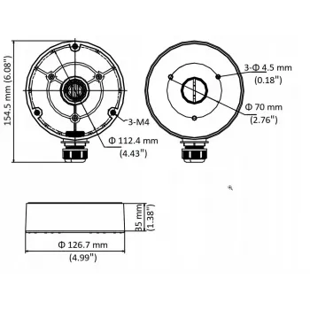 Hikvision DS-1280ZJ-DM8-Y(O-STD) Kuplikaamera seinakinnituskarp, valge