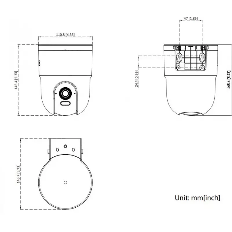 Hikvision DS-2CD1F47G3H-LIUF/SX 4MP fikseeritud kuppel-võrgukaamera sisseehitatud mikrofoniga, 2,8mm objektiiv, IP67, IK10, PoE