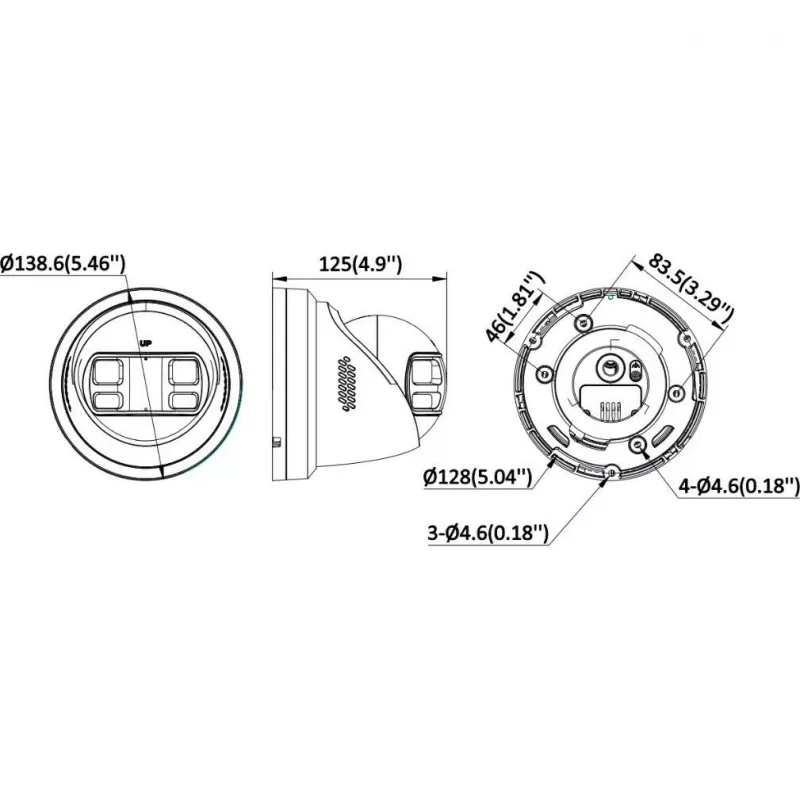 Hikvision DS-2CD23127G3P-LIS2UY/SL 12MP 180° Turret-võrgukaamera AcuSense'iga