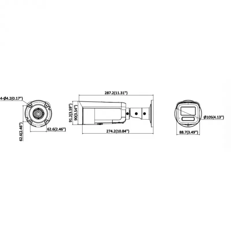 Hikvision DS-2CD2T126G3-IS2UY/SL(2.8)eF 12MP AcuSense Bullet IP-kaamera välkvalgusega, helihoiatusega, 2.8mm objektiiviga, must