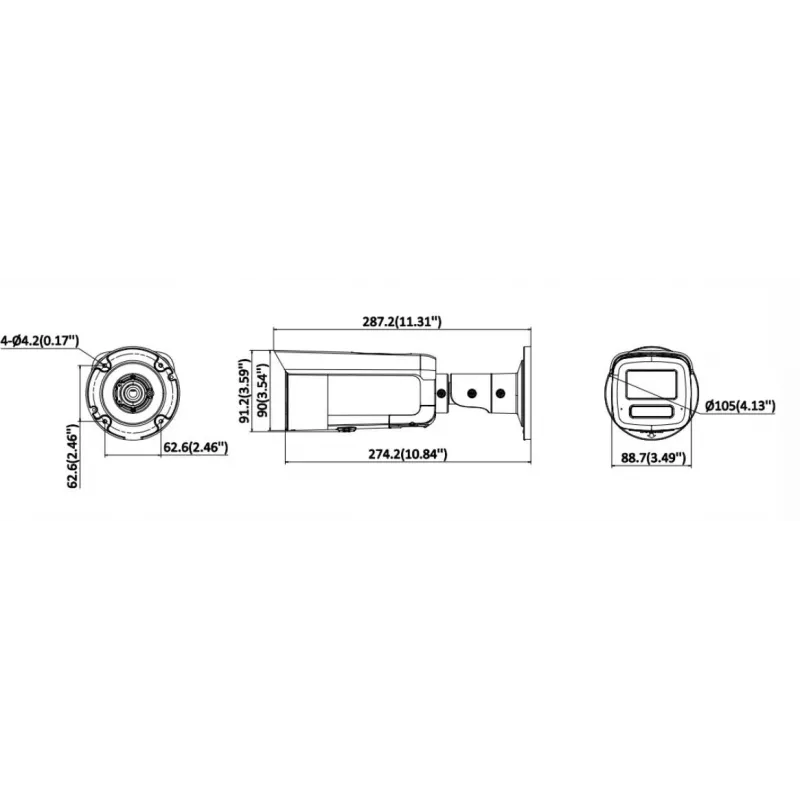 Hikvision DS-2CD2T126G3-IS2UY/SL(2.8)eF 12MP AcuSense Bullet IP-kaamera välkvalgusega, helihoiatusega, 2.8mm objektiiviga, must