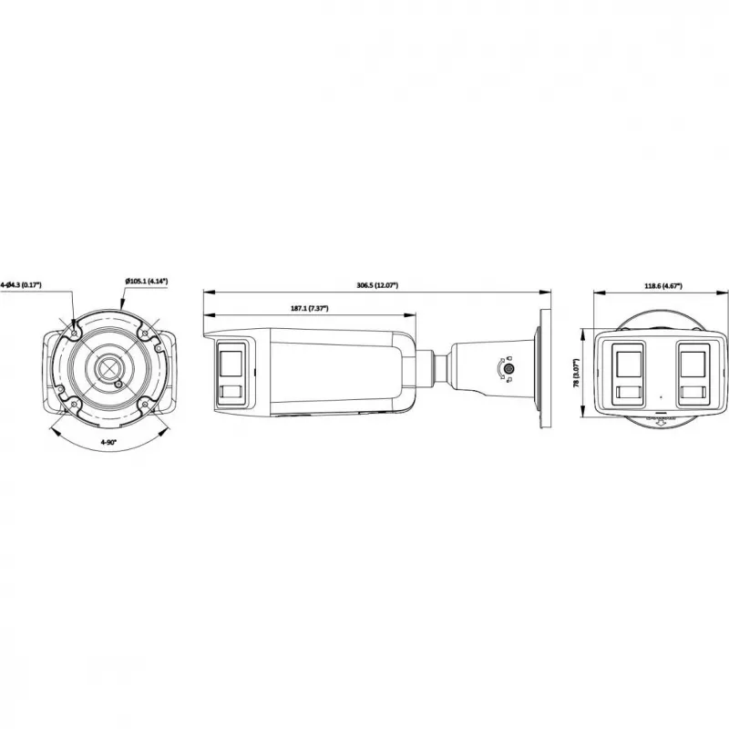 Hikvision DS-2CD2T167G3P-LIS2UY/SL(180°) 16MP Panoraam-IP-kaamera - ColorVu AcuSense