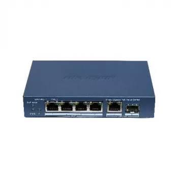Hikvision DS-3E1506P-EI/M-4P1T1F(O-STD) Unmanaged Switch with 4-Port PoE+, 1 Gigabit RJ45 and 1 SFP Uplink