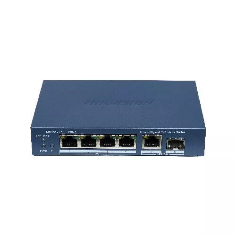 Hikvision DS-3E1506P-EI/M-4P1T1F(O-STD) Unmanaged Switch with 4-Port PoE+, 1 Gigabit RJ45 and 1 SFP Uplink