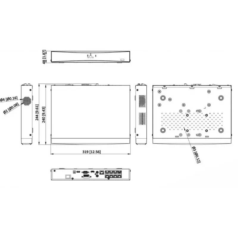 Hikvision DS-7608NXI-K1/8P/VPro(STD) 8-kanaliline AcuSense 4K PoE NVR