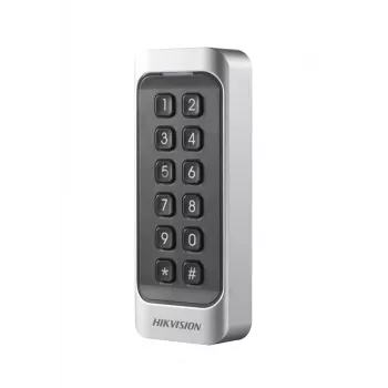 Hikvision DS-K1107AMK läheduslugeja klaviatuuriga, Mifare, 13,56 MHz, Wiegand/RS-485, IP65