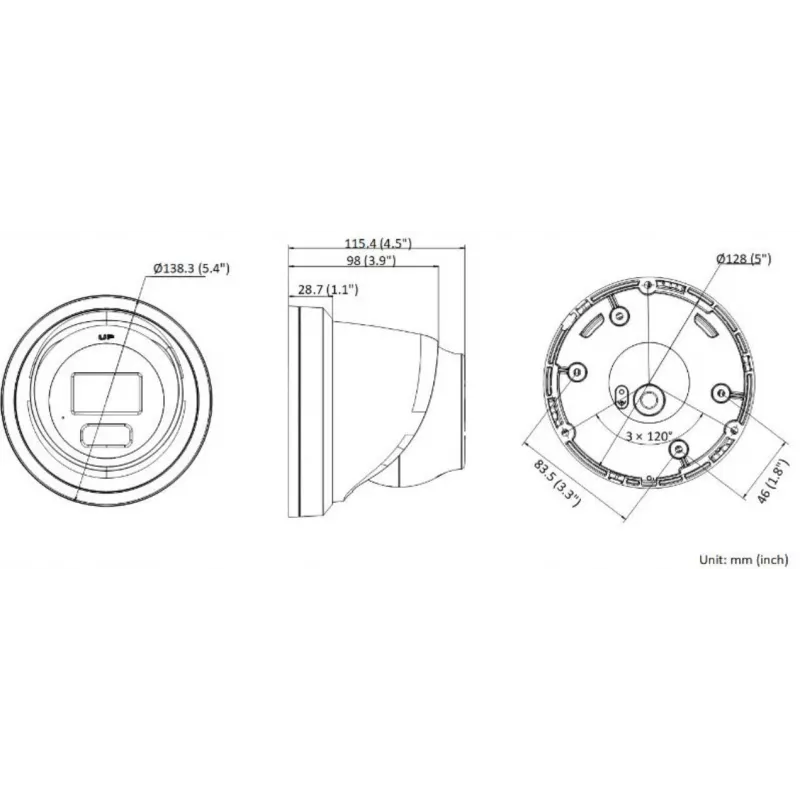 Hikvision Pro Series AcuSense DS-2CD2366G2H-IU(2.8MM) 6 MP turret IP turvakaamera, välistingimustesse, 3200 x 1800 pikslit, lakke/seinale