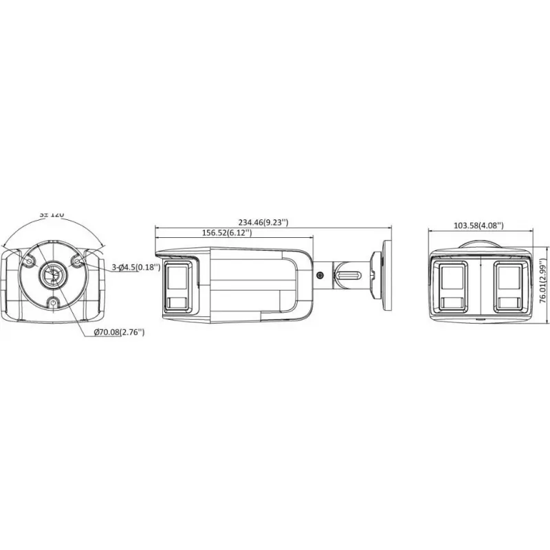 Hikvision Turbo HD ColorVu DS-2CE12KF3TP-DLS(180°) 3K kuul-turvakaamera