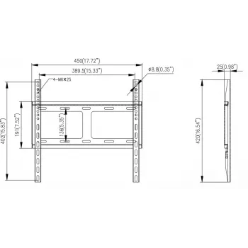 Hikvision seinakinnituskomplekt monitorile - SPCC külmvaltsitud teras - must - Ekraani suurus: 42-55 tolli (106,7-139,7 cm)