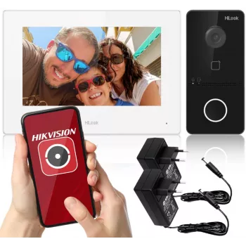 HILOOK IP Video Doorbell Kit (IP-VIS-SLIM-W) - 2MP Outdoor Station + 7 inch Indoor Station, Wi-Fi, PoE