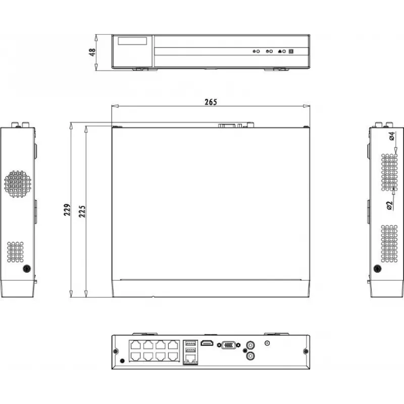 HILOOK NVR-108MH-D/8P(D) 8-kanaliline 5MP PoE võrgusalvesti