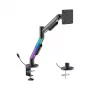 HISMART 17-40 Gaasivedru monitorikinnitus RGB-valgustusega, must