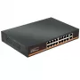 HISMART 18-porti Gigabit PoE+ lüliti 16 PoE pordi ja 2 üleslingi pordiga, 250W eelarve, haldamata, metall, rack-kinnitatav