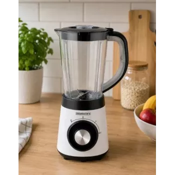 HNC Blender HPM 8164 HEINRICH'S 2000W Kiire kannmikser 2L Tritan kannuga, 6-teraga roostevaba teras, muutuv kiirus, impulss, jää purustamine, must/hõbe