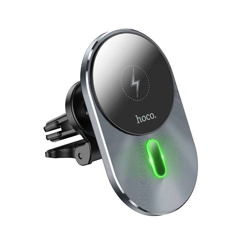 Hoco CA91 Magic Magnetic Wireless Fast Charging Car Holder, 15W, Grey
