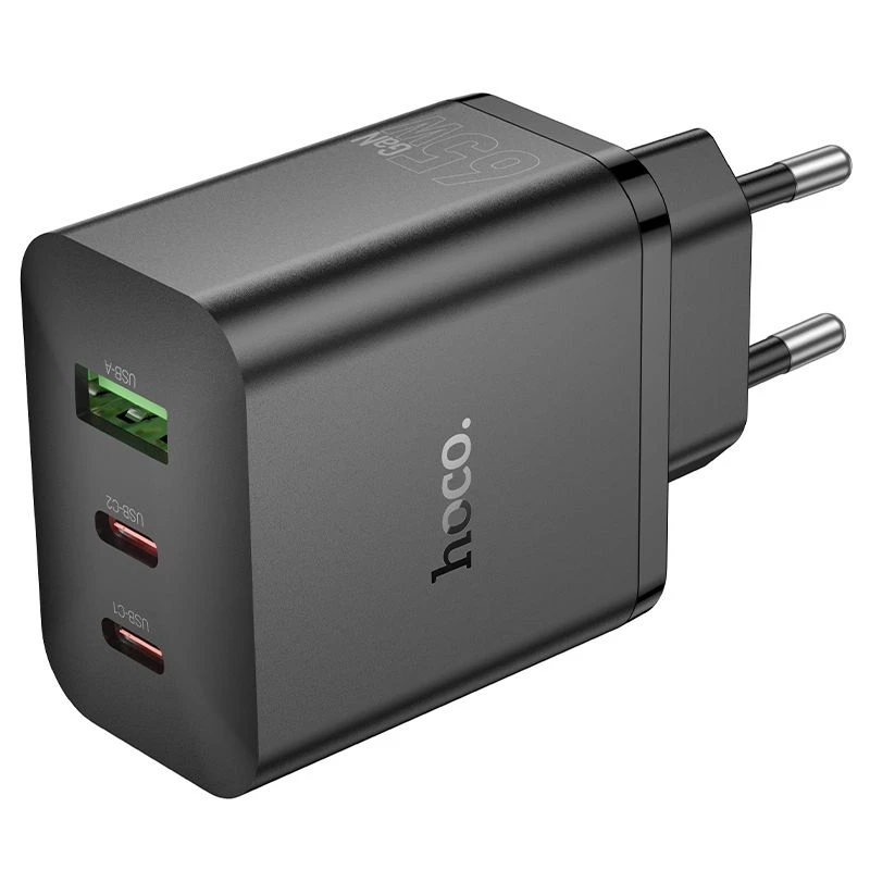 Hoco N51 Scenery PD65W (2C1A) GaN Charger EU Plug Black
