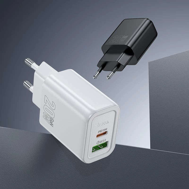 Hoco N61 Gentle PD20W+QC3.0 laadija (EU) Valge
