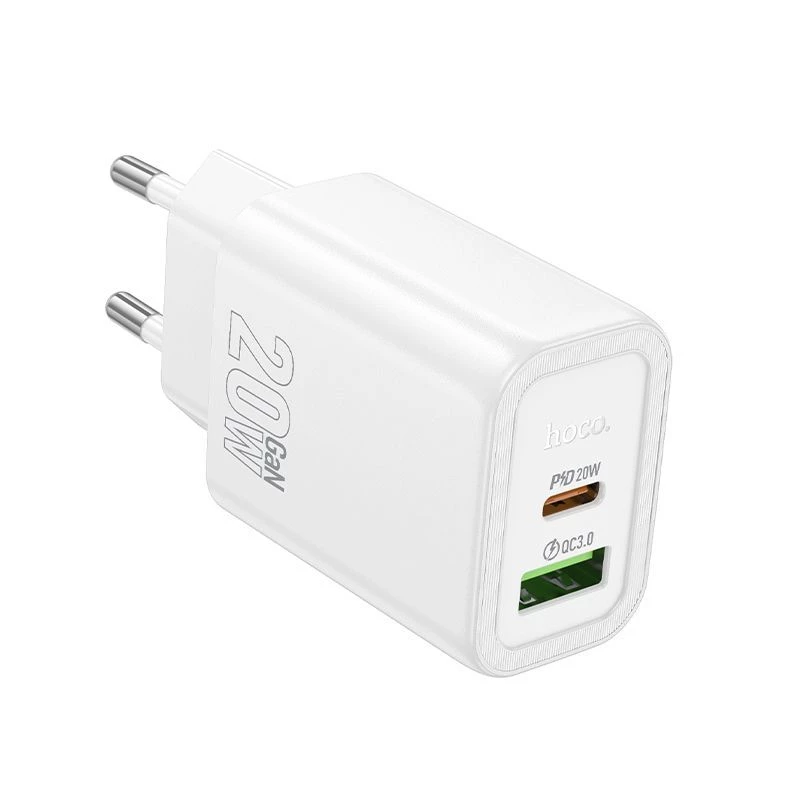 Hoco N61 Gentle PD20W+QC3.0 laadija (EU) Valge