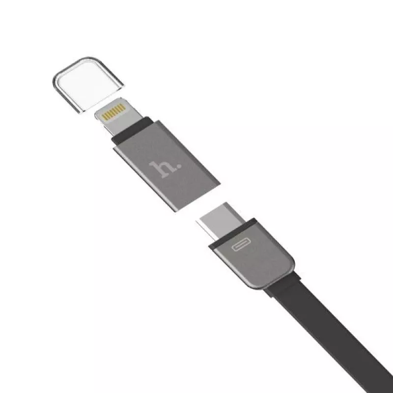 Hoco Universal UCL01 Multifunktsionaalne Apple + Micro USB kaabel, hõbedane, 1,2 m