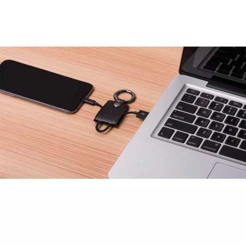 Hoco UPL19 Key Chain Portable Charge Cable for Apple iPhone, Lightning, Black, 0.15 m