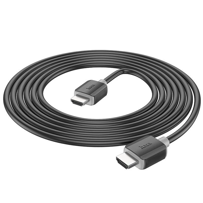 Hoco US08 HDMI 2.0 kaabel 3m must 4K HDR kullatud