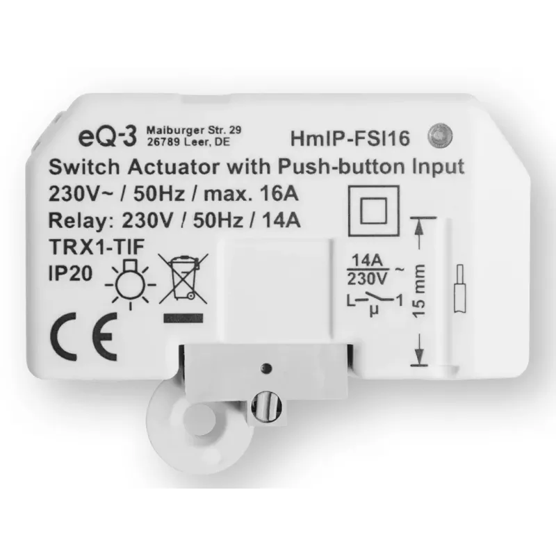 Homematic IP lülitusajam nupusisendiga, seinasisene paigaldus V2