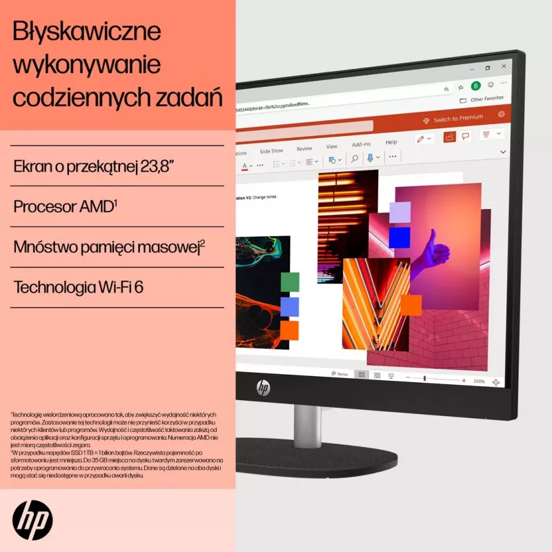 HP 24-cr0332nw AMD Ryzen 7 7730U 23.8 inch Full HD All-in-One PC, 16GB DDR4, 512GB SSD, Windows 11 Home, Wi-Fi 6, Valge