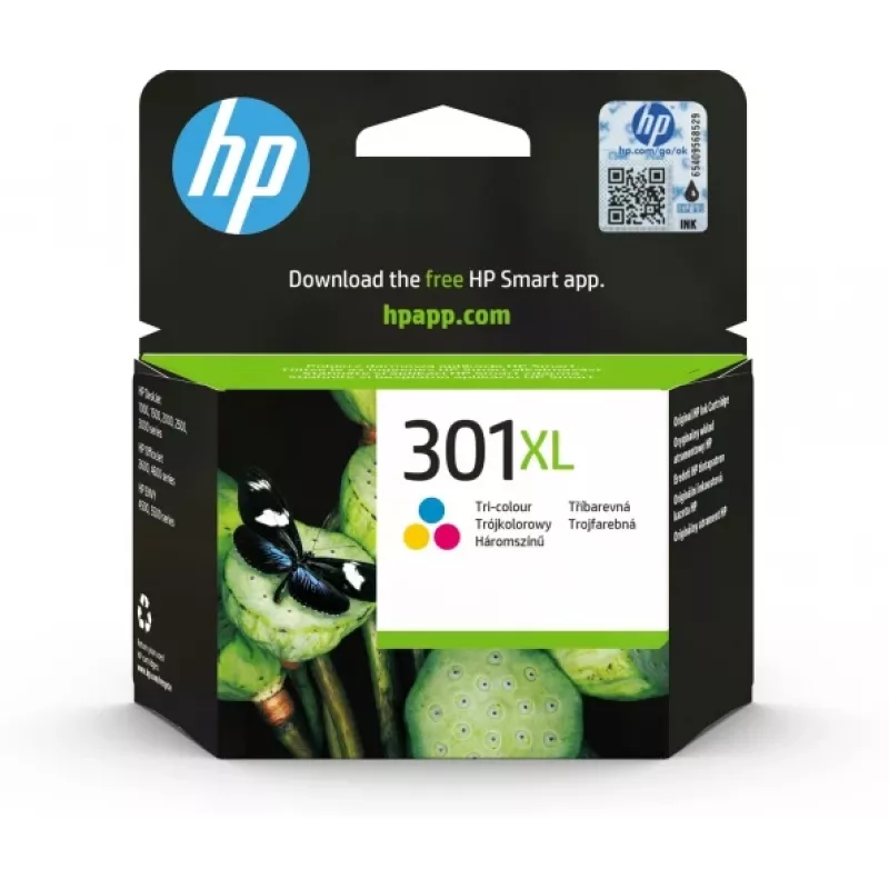 HP 301XL High Yield Cyan/Magenta/Yellow Ink Cartridge Combo Pack