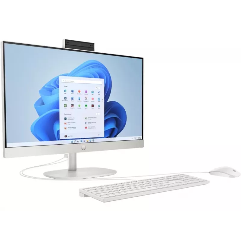HP All-in-One 24-cr0009nf lauaarvuti, Intel Core i5-1335U, 16 GB RAM, 512 GB SSD, 23,8 inch Full HD IPS-ekraan, Windows 11 Home, valge (taastatud toode)