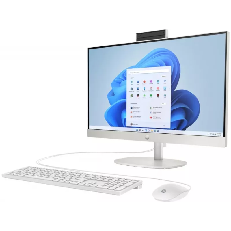HP All-in-One 24-cr0009nf lauaarvuti, Intel Core i5-1335U, 16 GB RAM, 512 GB SSD, 23,8 inch Full HD IPS-ekraan, Windows 11 Home, valge (taastatud toode)