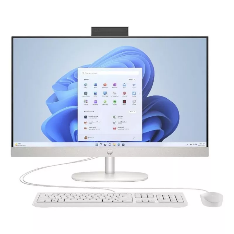 HP All-in-One 27-cr0046na lauaarvuti, 27 inch FHD IPS, Intel Core i5-1334U, 8GB RAM, 512GB SSD, Windows 11 Home, valge