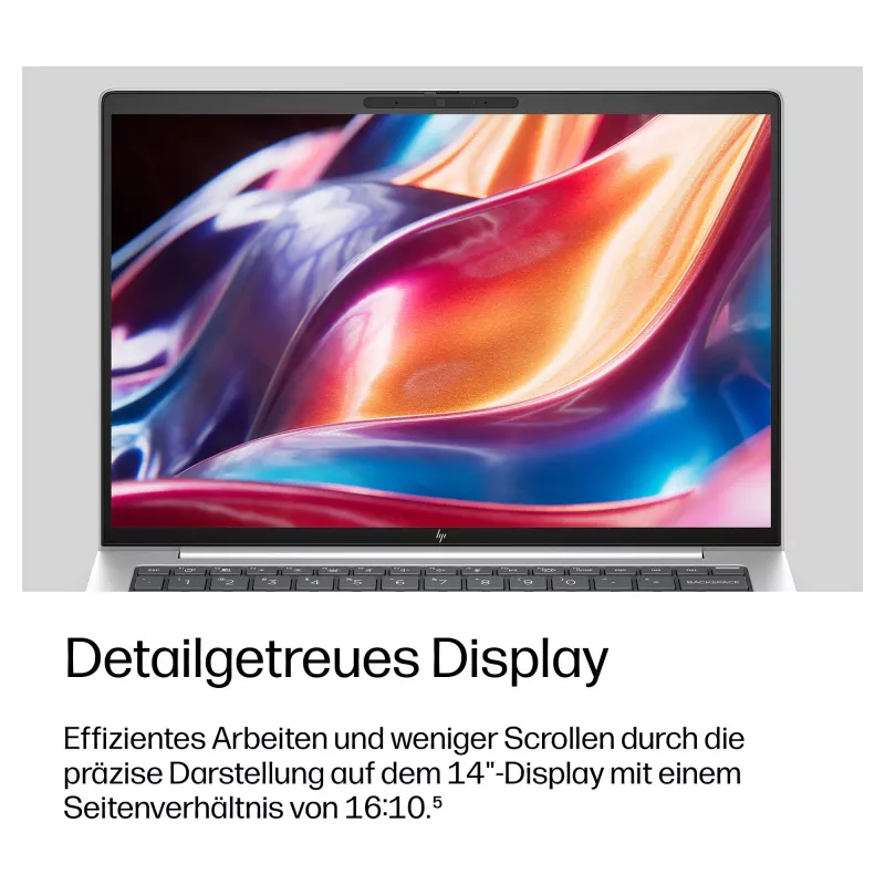 HP EliteBook 8 G2i 14-tolline Intel Core Ultra 7 355 32GB RAM 1TB SSD Windows 11 Pro ärisülearvuti (hõbedane, saksa klaviatuur)