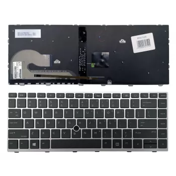 HP EliteBook 840 G5 / 846 G5 / 745 G5 Asendusklaviatuur - Hõbedane, Taustvalgustusega, USA Inglise Paigutus